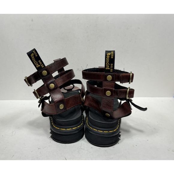 Dr. Martens Adaira Brando Gladiator Sandals Women's Size 8 Brown Leather Shoes - Picture 4 of 7